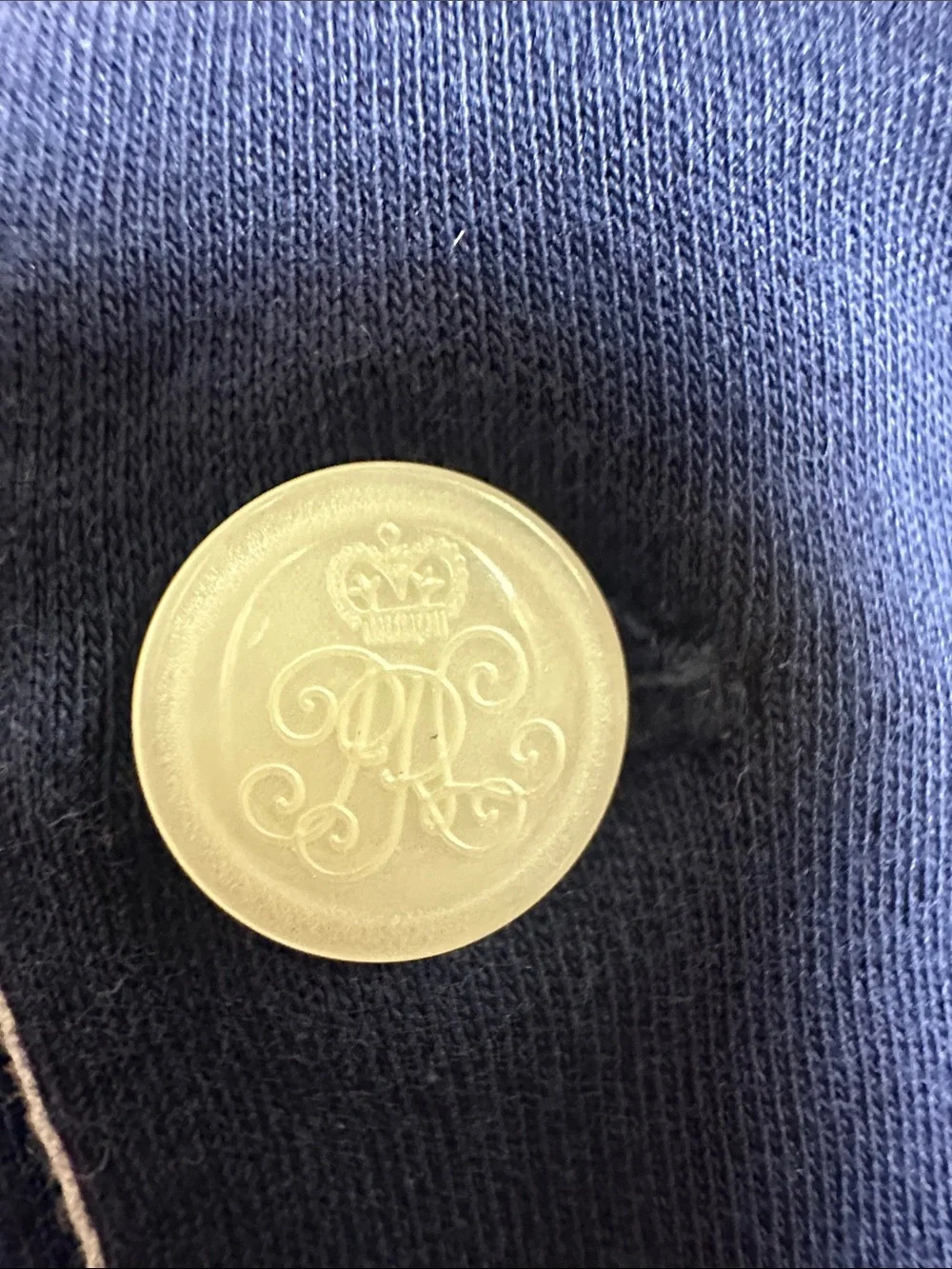 Ralph Lauren Navy Blue Double Breasted Embroidered Coverall Romper Baby Boy 3M